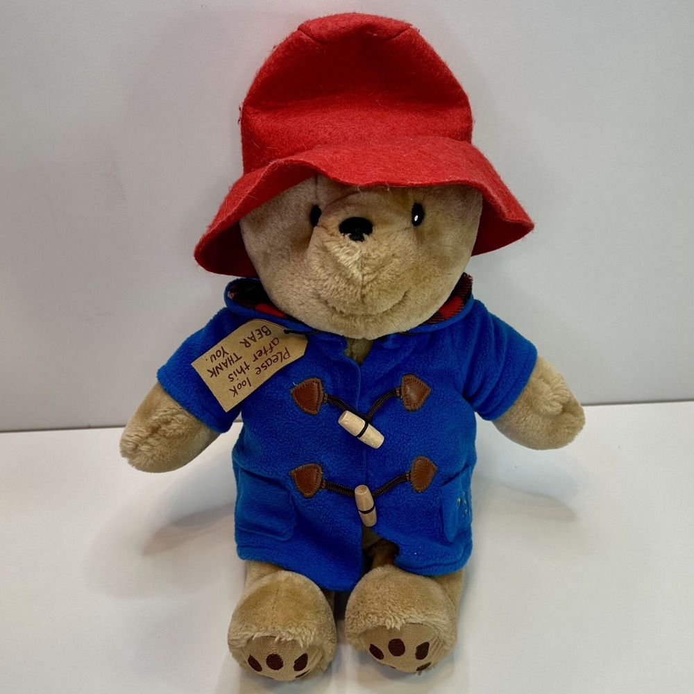 Classic Paddington Plush Bear With Red Hat - Rainbow Designs 12"